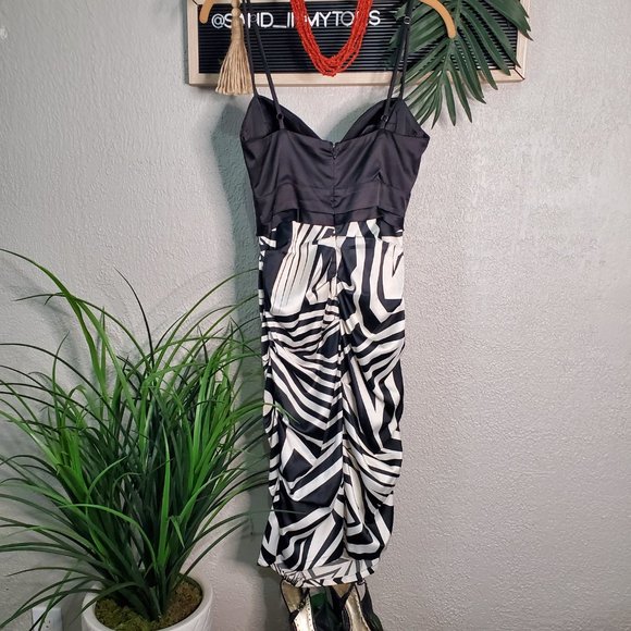 Rubber Ducky I Black Bustier/White/Black Pattern Bodycon Cocktail Dress … - Picture 5 of 7